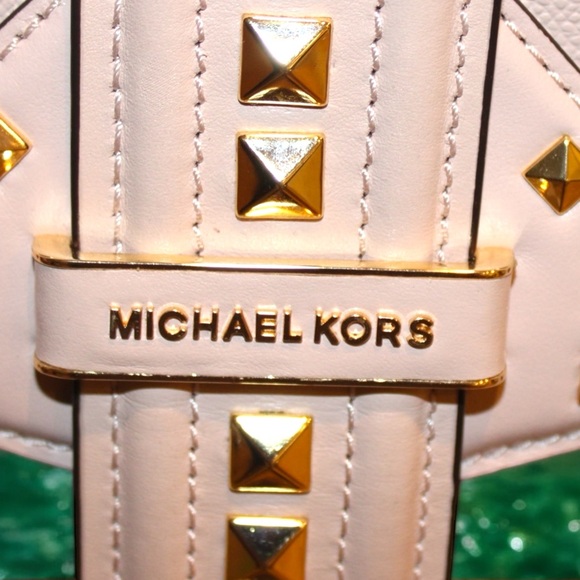 Michael Kors Bleeker Small Studded Crossgrain Leather Satchel - NWT - Picture 3 of 10